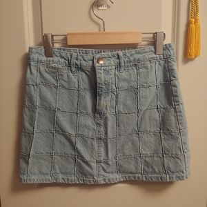 High waisted denim skirt